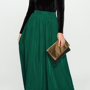 Eloquii Taffeta Emerald Ball Gown Maxi Skirt- 24